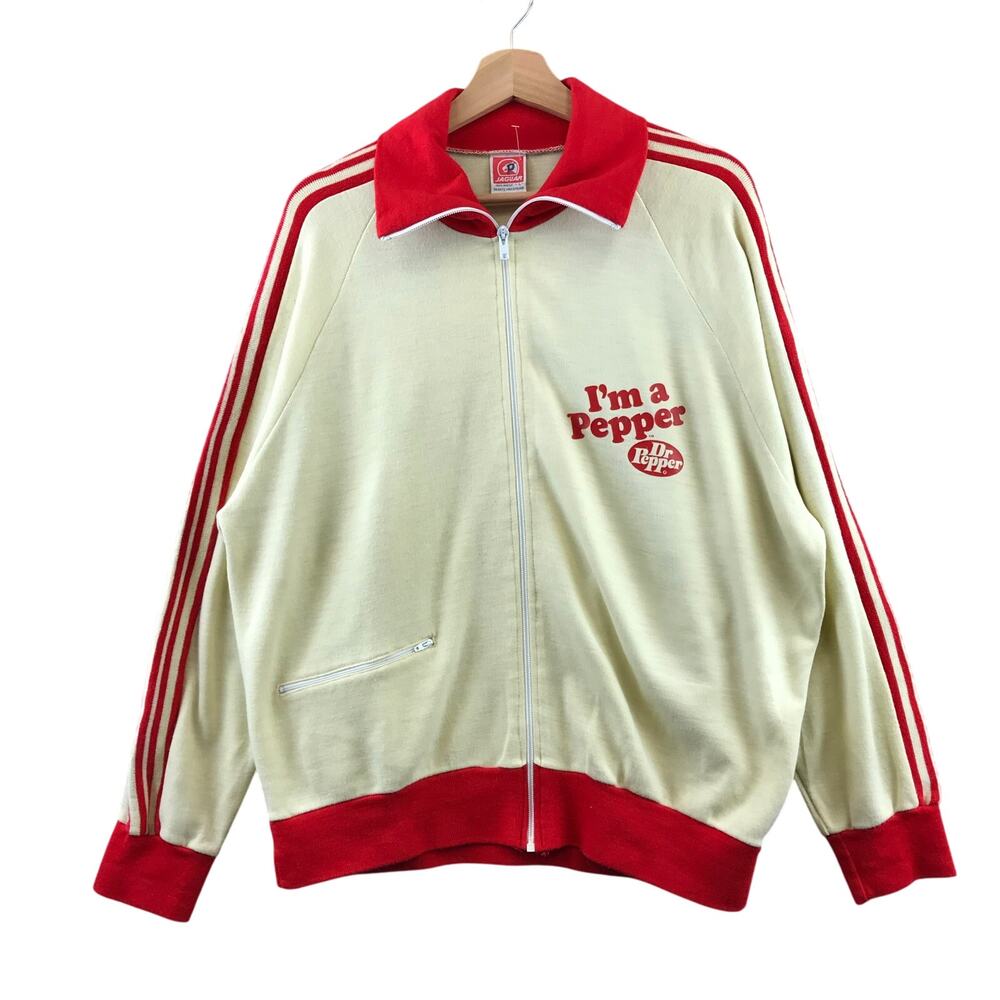 NOS Vintage 80s Dr Pepper Track Jacket Sweat Advertising Promo Hipster Jaguar L